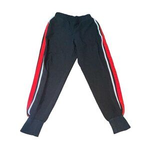 ZARA BASIC Women's Size Small Black Jogger Pants with Red White Side Stripes